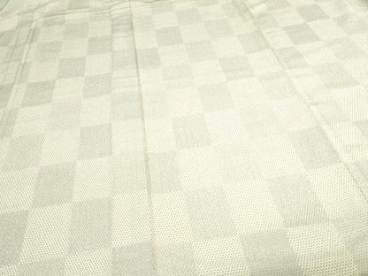 平和屋着物▽本塩沢 単衣 110亀甲 市松文様 正絹 逸品 DAAW9385sf