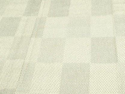 平和屋着物▽本塩沢 単衣 110亀甲 市松文様 正絹 逸品 DAAW9385sf