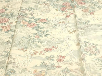 平和屋着物▽上質な小紋 単衣 草花文 正絹 逸品 未使用 DAAW9387sf