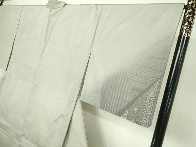 平和屋着物▽訪問着 単衣 本塩沢 やまだ織 花菱文 正絹 逸品 DAAW9388sf