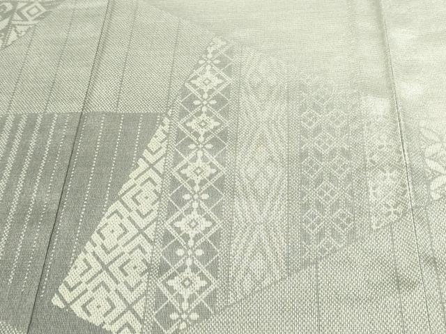 平和屋着物▽訪問着 単衣 本塩沢 やまだ織 花菱文 正絹 逸品 DAAW9388sf