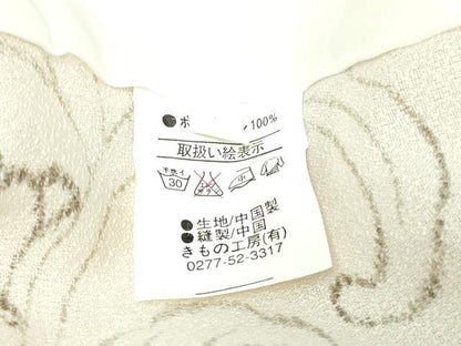 平和屋着物▽小紋 単衣 葡萄唐草文 洗える着物 DAAW9394sf