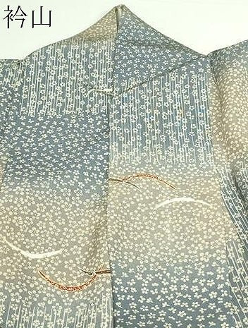 平和屋着物▽上質な小紋 単衣 芝花文 暈し染め 正絹 逸品 DAAW9397sf