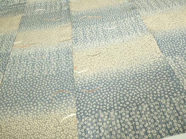 平和屋着物▽上質な小紋 単衣 芝花文 暈し染め 正絹 逸品 DAAW9397sf