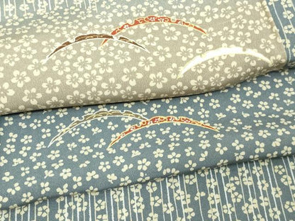 平和屋着物▽上質な小紋 単衣 芝花文 暈し染め 正絹 逸品 DAAW9397sf