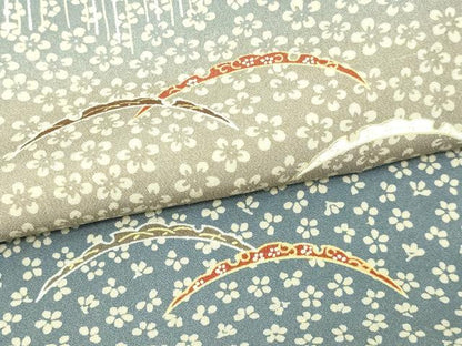 平和屋着物▽上質な小紋 単衣 芝花文 暈し染め 正絹 逸品 DAAW9397sf