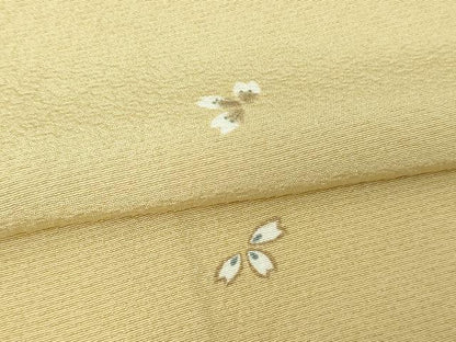 平和屋着物▽上質な小紋 単衣 舞桜文 正絹 逸品 DAAW9398sf