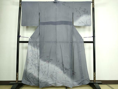 平和屋着物▽訪問着 無双 紗袷 紗×絽 草花文 銀彩 正絹 逸品 DAAW9402sf