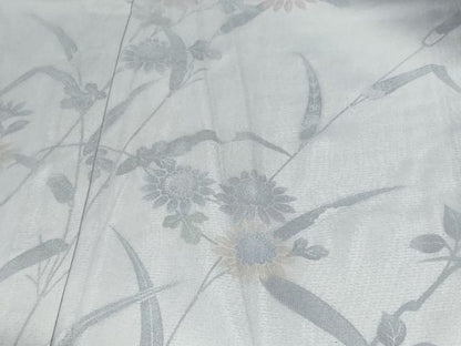 平和屋着物▽訪問着 無双 紗袷 紗×絽 草花文 銀彩 正絹 逸品 DAAW9402sf