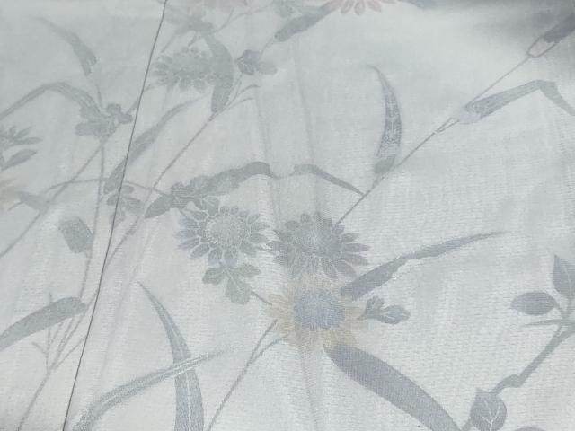 平和屋着物▽訪問着 無双 紗袷 紗×絽 草花文 銀彩 正絹 逸品 DAAW9402sf