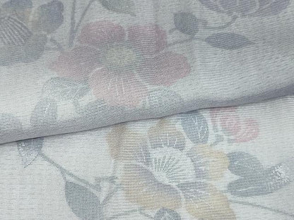 平和屋着物▽訪問着 無双 紗袷 紗×絽 草花文 銀彩 正絹 逸品 DAAW9402sf