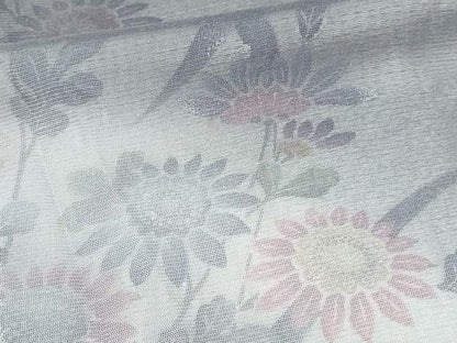 平和屋着物▽訪問着 無双 紗袷 紗×絽 草花文 銀彩 正絹 逸品 DAAW9402sf