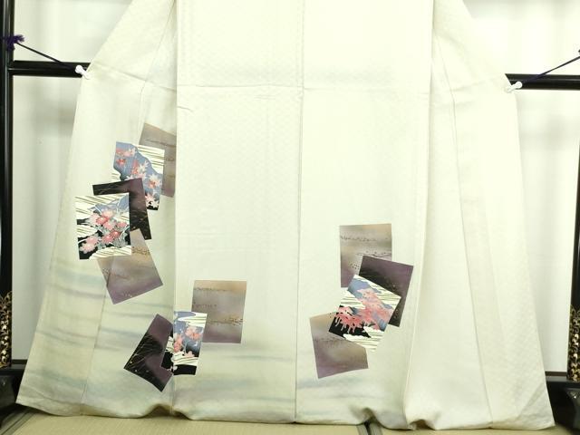 平和屋着物▽訪問着 単衣 刺繍 草花文 暈し染め 金彩 正絹 逸品 DAAW9405sf