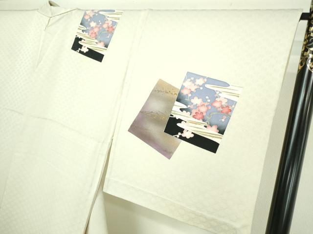 平和屋着物▽訪問着 単衣 刺繍 草花文 暈し染め 金彩 正絹 逸品 DAAW9405sf
