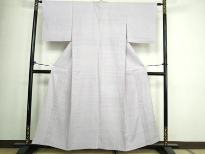 平和屋着物▽結城紬 単衣 白藤色 正絹 逸品 DAAW9408sf