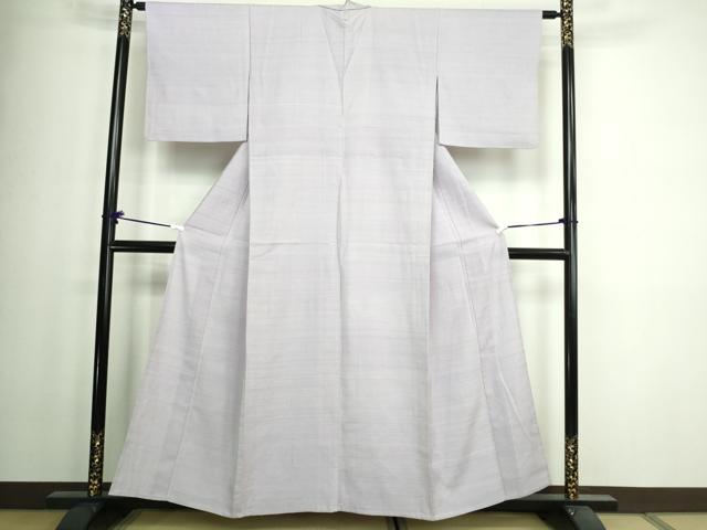 平和屋着物▽結城紬 単衣 白藤色 正絹 逸品 DAAW9408sf