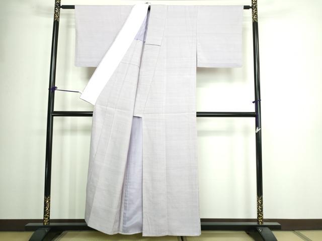 平和屋着物▽結城紬 単衣 白藤色 正絹 逸品 DAAW9408sf