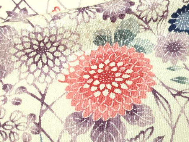 平和屋着物▽上質な小紋 単衣 型染め 草花文 正絹 逸品 未使用 DAAW9411sf