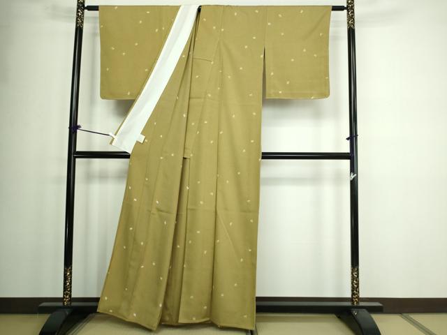 平和屋着物▽小紋 単衣 舞花文 洗える着物 DAAW9412sf