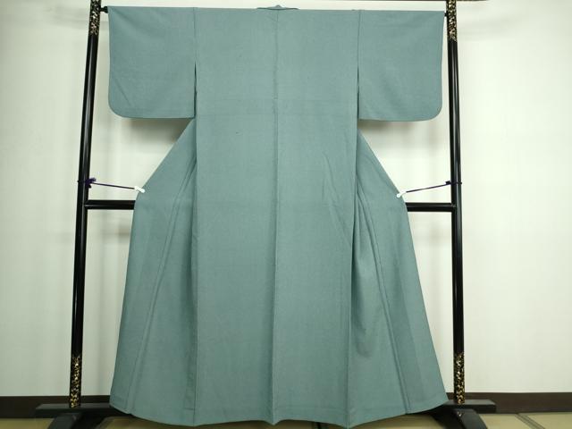 平和屋着物▽洗える最高級着物　＜英＞はなぶさ謹製　江戸小紋　単衣　縞　万筋　淡藤色×卯の花色　洗える着物　DAAW9421sf