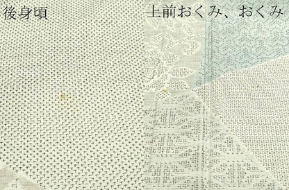 平和屋着物▽訪問着 結城紬 単衣 100亀甲 唐草文 正絹 逸品 DAAW9422sf