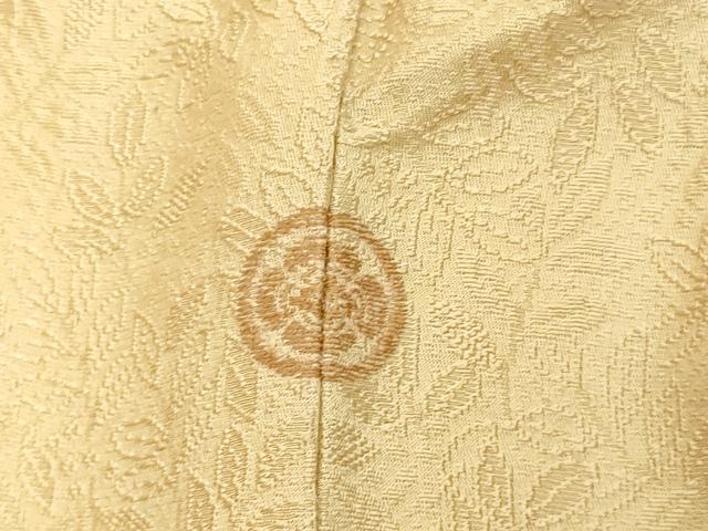 平和屋着物▽上質な色無地 単衣 南天地紋 蜂蜜色 ロング丈 正絹 逸品 DAAW9423sf