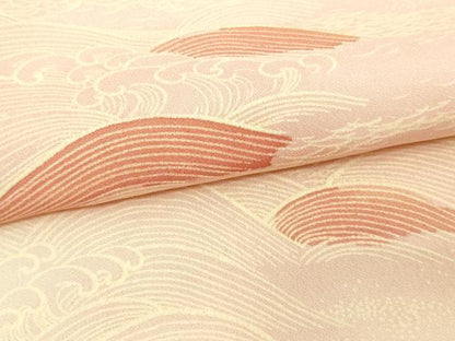 平和屋着物▽上質な小紋 単衣 立波文 暈し染め 正絹 逸品 DAAW9424sf
