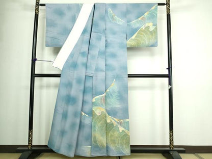 平和屋着物▽訪問着 単衣 作家物 抽象文様 金彩 正絹 逸品 DAAW9426sf