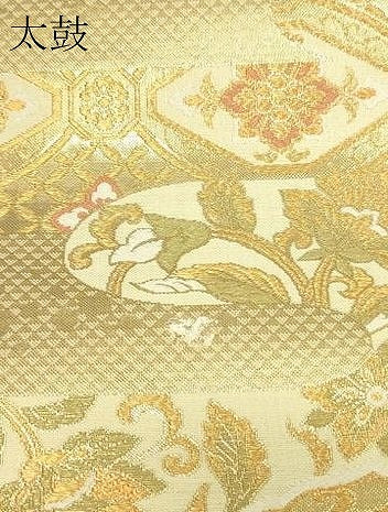 平和屋着物▼六通柄袋帯　鳳凰更紗花文　金糸　正絹　逸品　DAAW9504sf