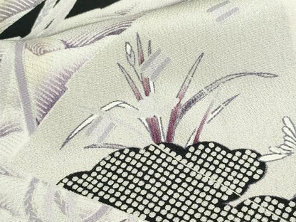 平和屋着物■豪華黒留袖　檜扇孔雀花文　金彩　正絹　逸品　DAAW9576sf
