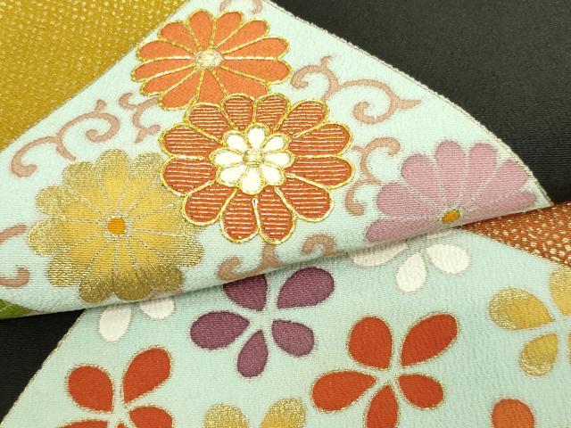 平和屋着物■豪華黒留袖　駒刺繍　草花文　金彩　正絹　逸品　DAAW9594sf