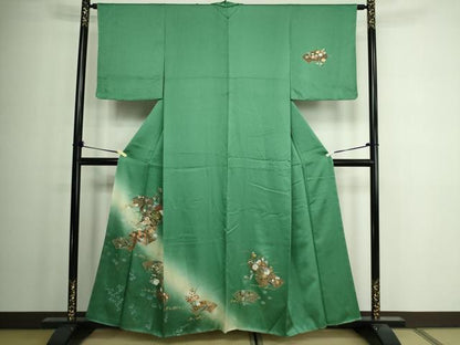 平和屋着物■訪問着 地紙御所車花文 暈し染め 金彩 正絹 逸品 DAAW9917sf