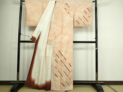 平和屋着物■訪問着　紬地　幾何学文　正絹　逸品　DAAW9940sf