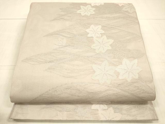 平和屋着物＊夏物 六通柄袋帯 草葉文 銀糸 正絹 逸品 DAAX0002cm