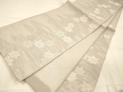 平和屋着物＊夏物 六通柄袋帯 草葉文 銀糸 正絹 逸品 DAAX0002cm