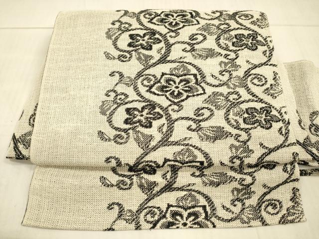 平和屋着物＊夏物 ワンタッチつけ帯 花唐草文 正絹 逸品 DAAX0003cm