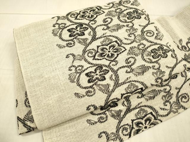 平和屋着物＊夏物 ワンタッチつけ帯 花唐草文 正絹 逸品 DAAX0003cm