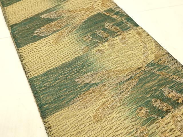 平和屋着物＊夏物 六通柄袋帯 草葉文 金糸 正絹 逸品 DAAX0007cm