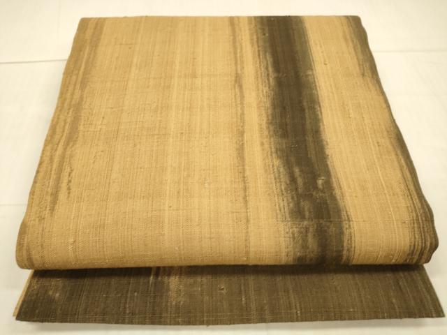 平和屋着物＊夏物 九寸開き名古屋帯 虎杖染 抽象文様 正絹 逸品 DAAX0013cm