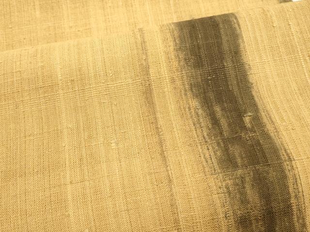 平和屋着物＊夏物 九寸開き名古屋帯 虎杖染 抽象文様 正絹 逸品 DAAX0013cm