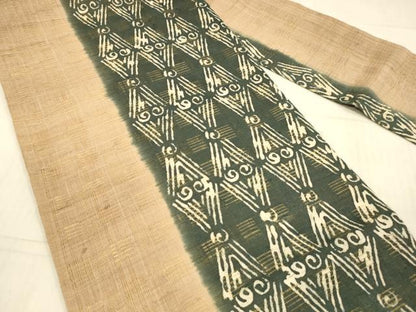 平和屋着物＊夏物 九寸名古屋帯 抽象文様 麻 逸品 DAAX0014cm