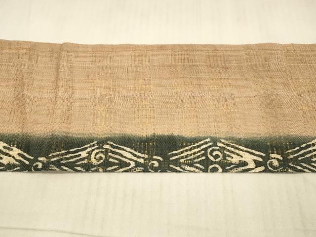 平和屋着物＊夏物 九寸名古屋帯 抽象文様 麻 逸品 DAAX0014cm