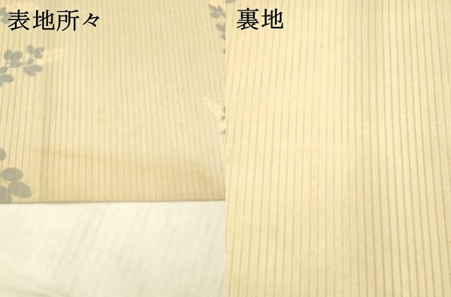 平和屋着物＊夏物 アンティーク 大正ロマン 丸帯 駒刺繍 舞扇提灯草花文 正絹 逸品 DAAX0016cm