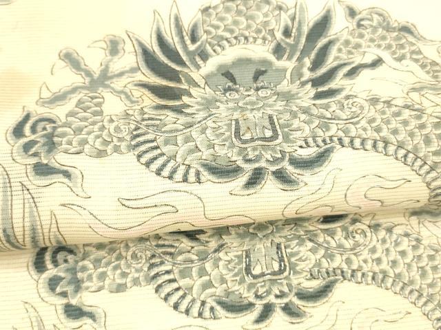 平和屋着物＊夏物 アンティーク 大正ロマン 丸帯 霞龍文 正絹 逸品 DAAX0018cm