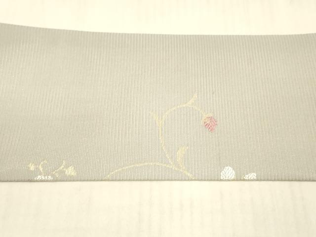 平和屋着物＊夏物 九寸名古屋帯 花唐草文 金糸 正絹 逸品 DAAX0020cm