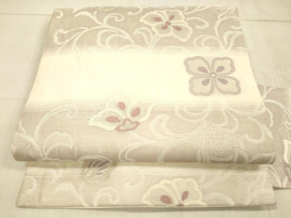 平和屋着物＊夏物 九寸名古屋帯 花唐草文 正絹 逸品 DAAX0025cm
