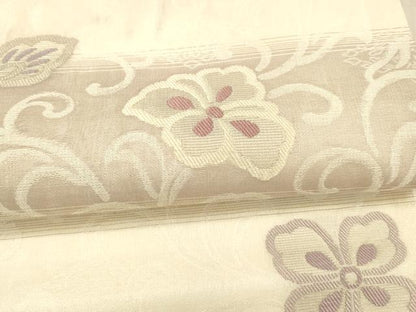 平和屋着物＊夏物 九寸名古屋帯 花唐草文 正絹 逸品 DAAX0025cm