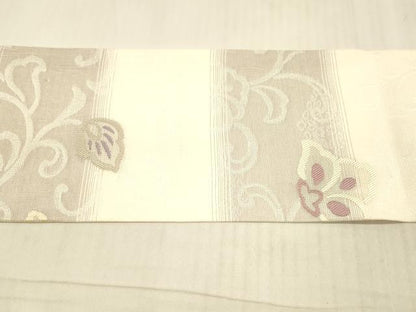 平和屋着物＊夏物 九寸名古屋帯 花唐草文 正絹 逸品 DAAX0025cm