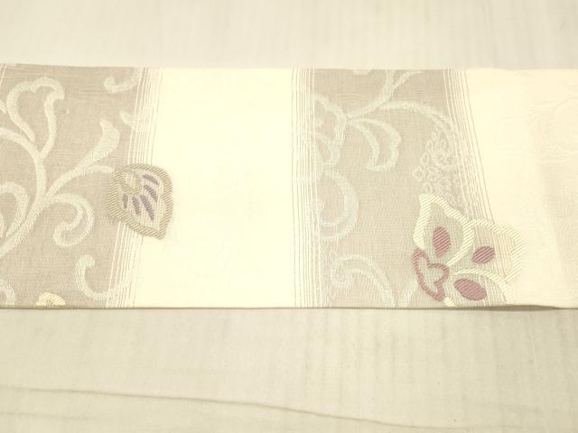 平和屋着物＊夏物 九寸名古屋帯 花唐草文 正絹 逸品 DAAX0025cm