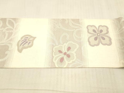 平和屋着物＊夏物 九寸名古屋帯 花唐草文 正絹 逸品 DAAX0025cm